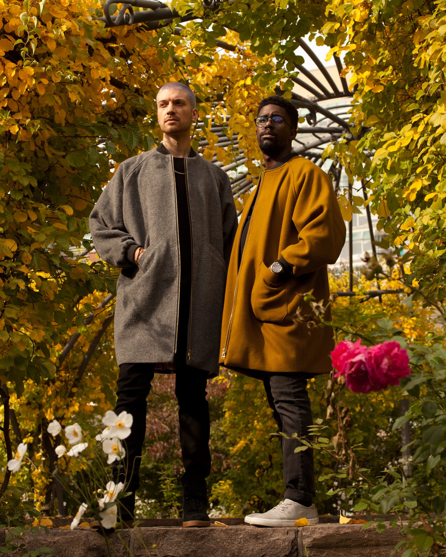 Picture of two male models wearing the House of Glass Winter Coats
