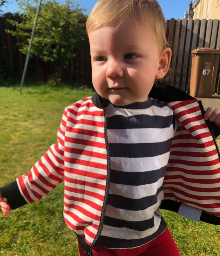 picture of infant male model wearing Baby Jesus Bomber Jacket